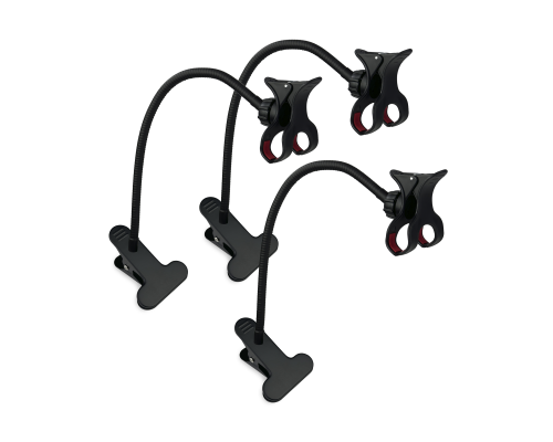 Держатель для телефона до 10 см на гибком креплении 35 см и прищепке, цвет черный, 3 шт