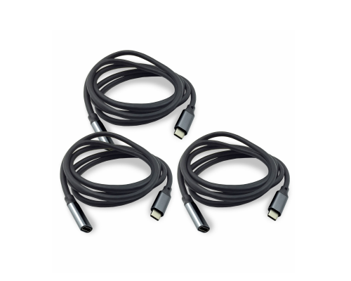 Кабель USB Type-c, удлинитель 1.5 м, черный, 3 шт