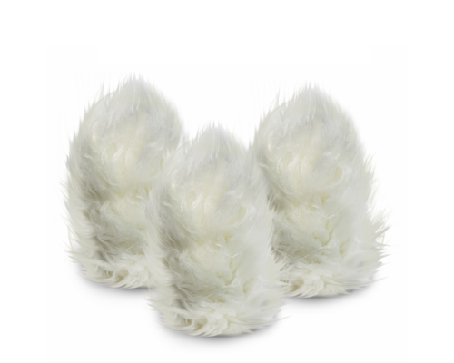 Мех насадка для обучения грумингу собак, искусственный, цвет белый, 3 шт