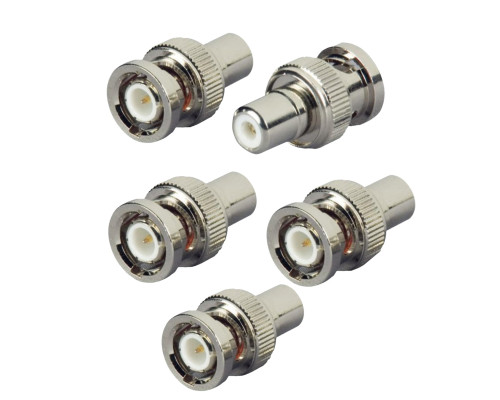 Переходник гнездо RCA (мама) - штекер BNC (папа), 5 шт