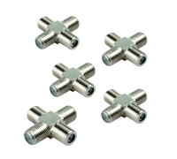 Разветвитель F (мама) на 4 гнезда (четверник), 5 шт