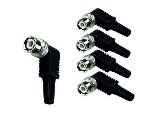 Разъем штекер BNC (папа)  под винт с колпачком, угловой, 5 шт