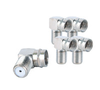 Переходник гнездо F (мама) - штекер F (папа), угловой, 5 шт