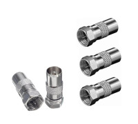 Переходник штекер F (папа) - штекер TV (папа), 5 шт