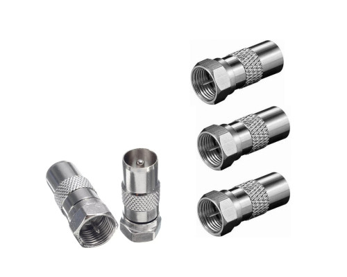 Переходник штекер F (папа) - штекер TV (папа), 5 шт