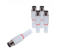 Антенный разъем штекер TV (папа), без пайки, 5 шт