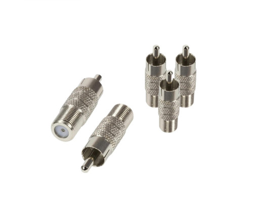 Переходник гнездо F (мама) - штекер RCA (папа), 5 шт