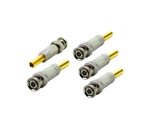 Разъем штекер BNC (папа) под винт с пружиной, 5 шт