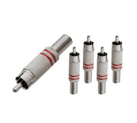 Разъем штекер RCA (папа) под винт с пружиной, 5 шт