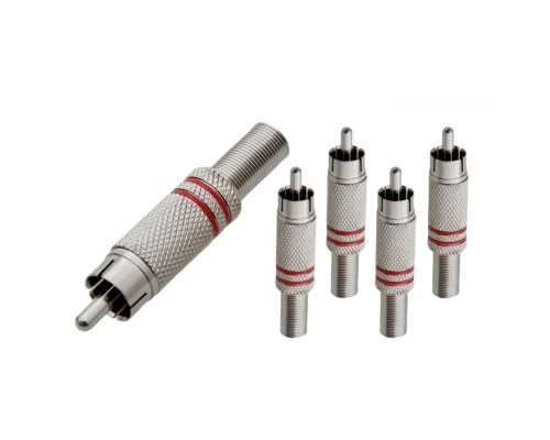 Разъем штекер RCA (папа) под винт с пружиной, 5 шт