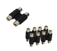 Переходник 2 гнезда RCA (мама) - 2 гнезда RCA (мама), бинокль, 5 шт
