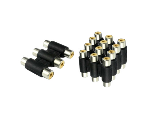 Переходник 3 гнезда RCA (мама) - 3 гнезда RCA (мама), тринокль, 5 шт