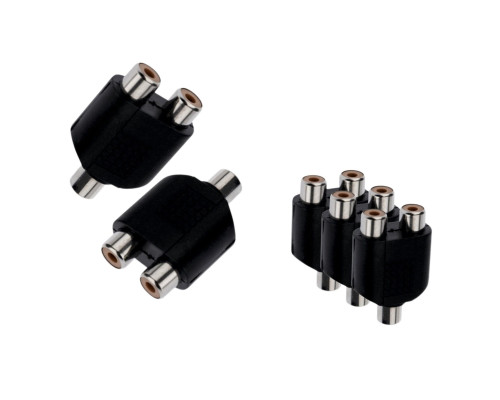 Переходник гнездо RCA (мама) - 2 гнезда RCA (мама), 5 шт
