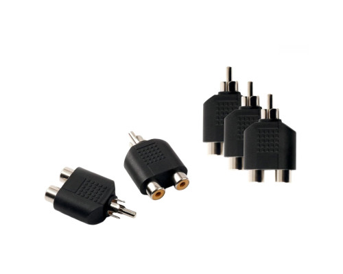 Переходник 2 гнезда RCA (мама) - штекер RCA (папа), 5 шт