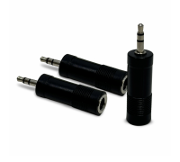 Переходник гнездо jack 6.3 мм (мама) - штекер jack 3.5 мм (папа), стерео (3 pin), 3 шт