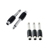 Переходник гнездо RCA (мама) - штекер моно (2 pin) jack 6.35 мм (папа), 5 шт