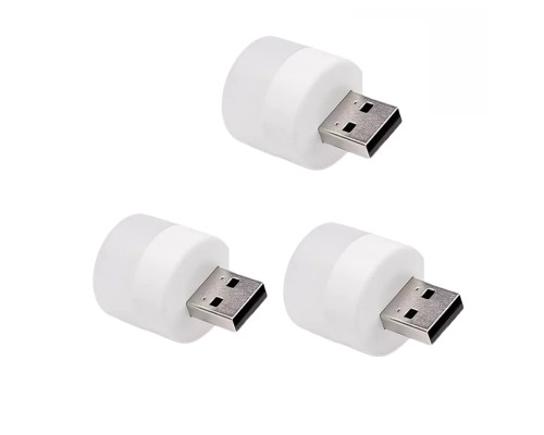 Портативная лампа светильник с питанием USB, холодный свет, 3 шт