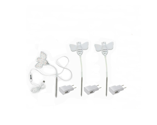 Гибкая светодиодная фитолампа для растений "пчелка", 3 режима света, с адаптером питания, 3 шт