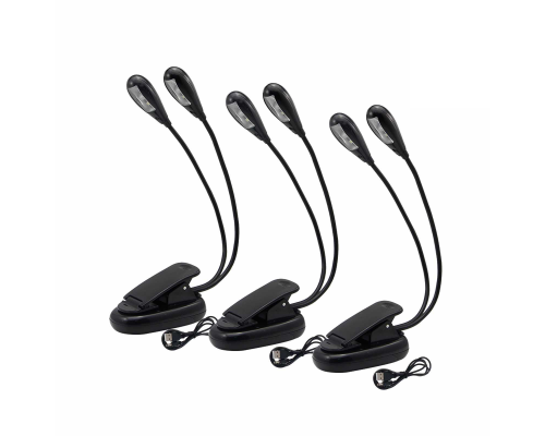 Переносной гибкий светильник MPP-35 на прищепке, многофункциональная подсветка светодиодная для пюпитра, книги, мольберта и ноутбука, 3 шт