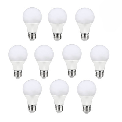 Лампа светодиодная E27/4000К/5 Вт, форма груша, 10 шт