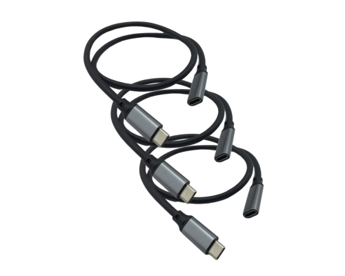 Кабель USB Type-c, удлинитель 0.5 м, черный, 3 шт