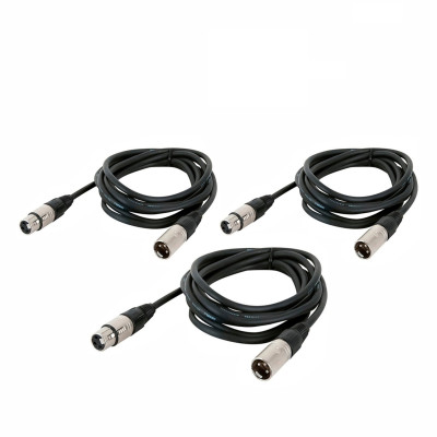 Кабель для микрофона XLR (M) - XLR (F), 1.5 м, 3 шт