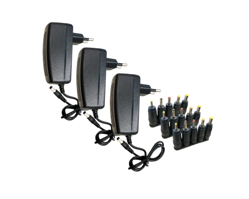 Блок питания 12V 2A 5.5x2.5 с адаптерами, 3 комплекта