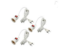 Светильник патрон подвесной с выключателем и кабелем, 3 шт