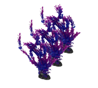 Растение искусственное, декор для аквариума, Людвигия фиолетовая, 3 шт