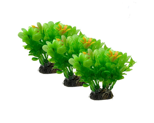 Растение искусственное, декор для аквариума, Людвигия зеленая, 3 шт