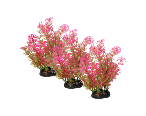 Растение искусственное, декор для аквариума, Амбулия розово-зеленая, 3 шт