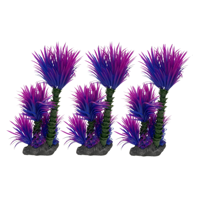 Растение искусственное, декор для аквариума, фиолетовая декоративная трава, 3 шт