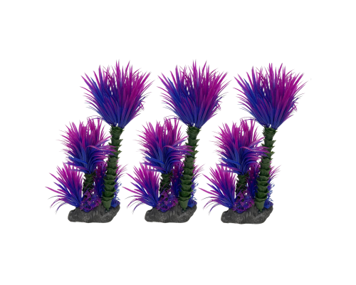 Растение искусственное, декор для аквариума, фиолетовая декоративная трава, 3 шт
