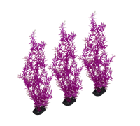 Растение искусственное, декор для аквариума, Людвигия ярко-розовая, 3 шт