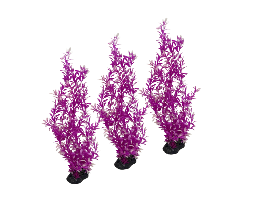 Растение искусственное, декор для аквариума, Людвигия ярко-розовая, 3 шт