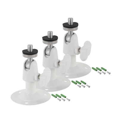 Настенное крепление NKSH-14W с шаровой головкой и резьбой 1/4", цвет белый, 3 шт