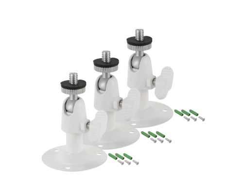 Настенное крепление NKSH-14W с шаровой головкой и резьбой 1/4", цвет белый, 3 шт