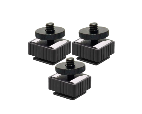 Комплект крепления для камер на штатив: 3 держателя PAZ-14 и 3 адаптера с резьбой 1/4 и в паз с одной гайкой