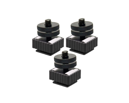 Комплект крепления для камер на штатив: 3 адаптера PAZ-14 и 3 переходника с резьбой 1/4 и в паз с двумя гайками