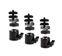 Комплект крепления для камер на штатив: 3 адаптера PAZ-14, 3 переходника AD2 с гайками и 3 шарнира с резьбой 1/4