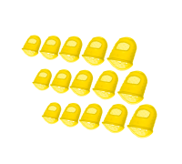 Напальчники силиконовые универсальные желтые для игры на гитаре, размер XXS, XS, S, M, L, 15 шт