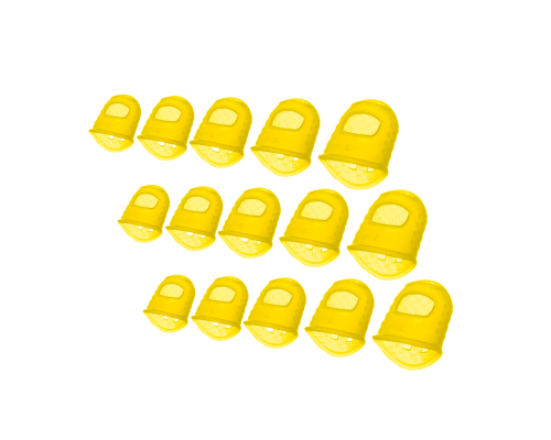 Напальчники силиконовые универсальные желтые для игры на гитаре, размер XXS, XS, S, M, L, 15 шт