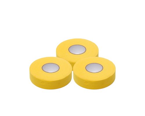 Хоккейная лента для клюшки, цвет желтый, ширина 2.5см, длина 25м, 3 шт