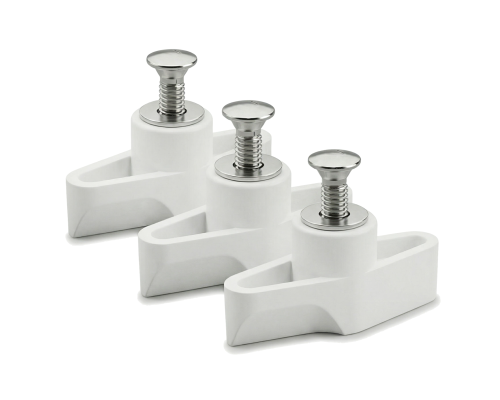 Крепежный набор: винт М4х19, гайка барашек М4 и шайба М4х10, цвет белый, 3 шт