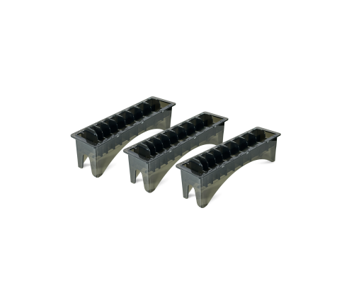 Подставка под насадки машинки для стрижки, прозрачная черная, 3 шт