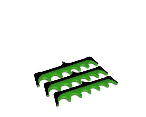 Держатель для удочек, 6 мест, с резьбовым креплением, цвет зеленый, 3 шт