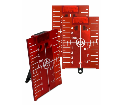 Магнитная мишень для лазерного уровня и нивелира, цвет красный, 3 шт