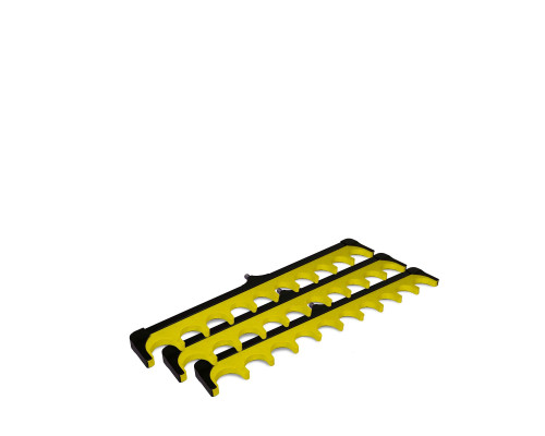 Держатель для удочек, 10 мест, с резьбовым креплением, цвет желтый, 3 шт