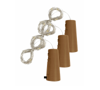 Гирлянда пробка в бутылку нить-роса на батарейках, длина 1 м, теплый свет, 3 шт