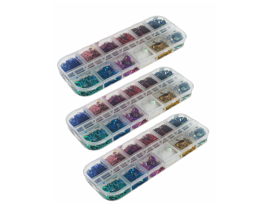 Набор букв из фольги, 26 букв, 12 цветов, градиент, в футляре, 3 шт